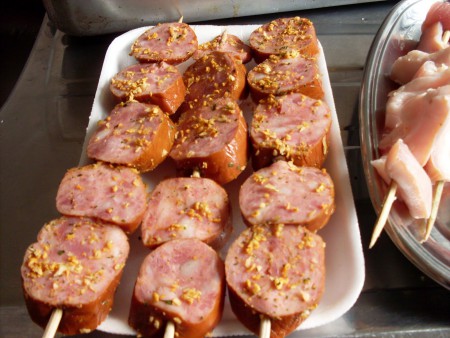 Espeto Calabresa com e sem pimenta